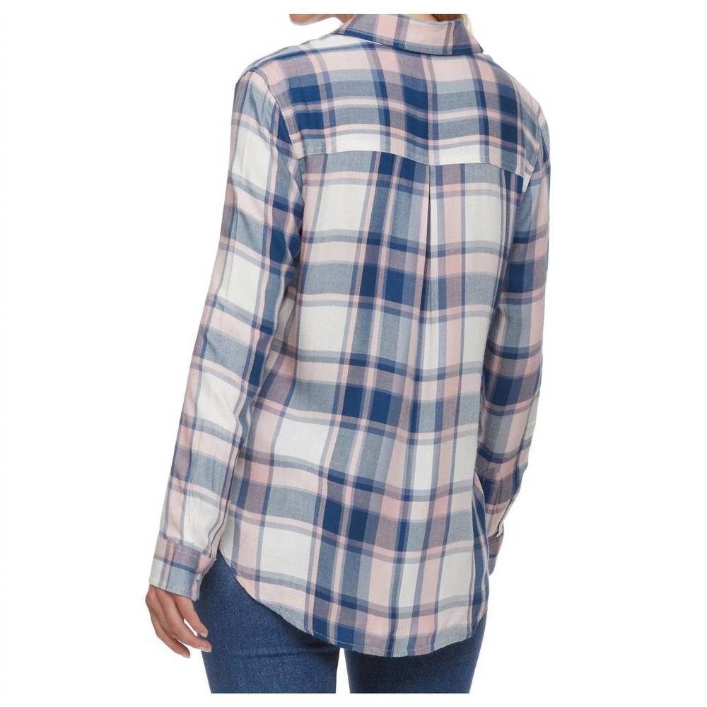 NEW FLAGS & ANTHEM marlow shirt in navy/pink multi - Picture 2 of 3